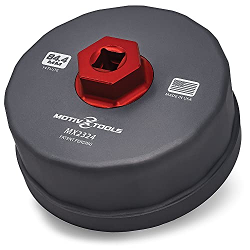 Motivx Tools MX2324-US 84mm 14 Flute Precision CNC Machined Aluminum Oil Filter Wrench Compatible with Mercedes Dodge and Jeep 3.0L Diesel Engines