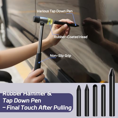 VEXTRO Dent Puller Kit - Paintless Body Repair Tools with Slide Hammer T-Bar Bridge Puller Glue Gun and Sticks - for Car Hail Damage and Door Ding Removal on Trucks SUVs or Auto Metal Surfaces