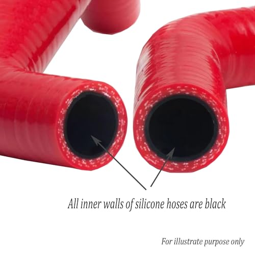 Fit 2006-2020 Yamaha YZF R6 YZFR6 2007 2008 2017 2018 Silicone Radiator Coolant Cooling Hoses Kit 3-Plyer Red - color: Red