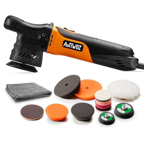 AUTIWOZ Mini Polisher, 2/3Inch Small Buffer Polisher, 630W with 12mm Random Orbital, Dual Action Car Polishers and Buffers for Car Detailing, Headlight Polishing, 2500-7000RPM with Soft Start, W02 - size: k1