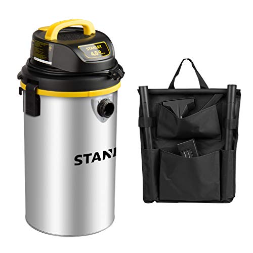 STANLEY Wet/Dry Vacuum SL18133，4.5 Gallon 4 Horsepower Wall-Mounted Hanging Vacuum with 26 Cleaning Range Stainless Steel Tank, Home/Garage/Upholster/Laundry Rooms Vacuum