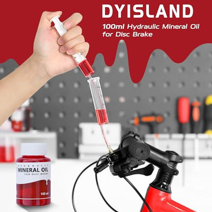 DYISALND Brake Bleed Kit for All Hydraulic Disc Brake Series Products，Including Mineral Brake Fluid and Installation Tools.