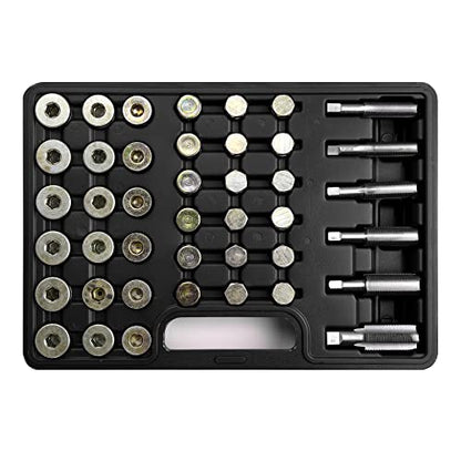 114pc Oil Pan Drain Sump Plug Key Thread Repair Tool Kit Set Drain Plug