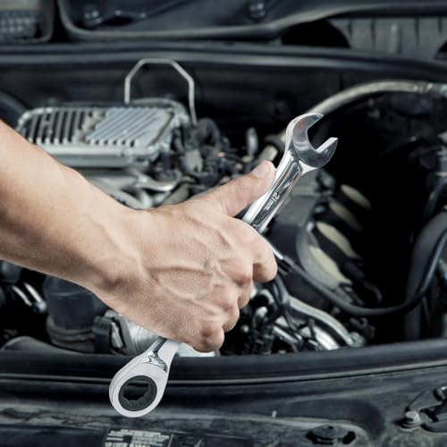 16-Piece Ratcheting Wrench Set, Combination Wrench Set, with Organizer, MM/Metric Max 120-tooth Chromium Vanadium Combination Wrench