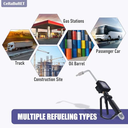 Heavy Duty Air Operated Oil Transfer Pump Digital Oil Fluid Dispenser Pump Control Valve Meter Nozzle, Electronic Metering Oil Gun Refueling Gun Tool for Refueling Trucks (US Stock) - color: Style-B