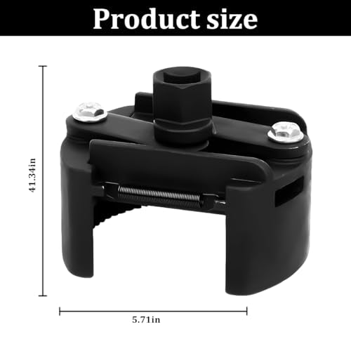Adjustable Car Oil Filter Wrench, 2-3/8 to 3-1/8 Inch (60-80mm) Vehicle Filter Wrench with Non-Slip Serrated Jaws, 1/2'' Drive Cap Style Auto Oil Removal Tool, Universal Fit
