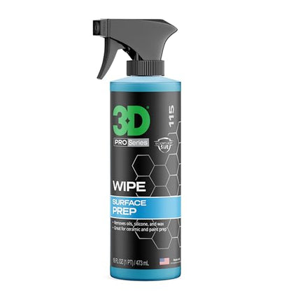 3D Wipe Ceramic Coating Surface Prep - Removes Excess Oils & Lubricants from Paint & Glass Prior to Ceramic Coating Application 16oz. - size: 0.53 Fl Oz (Pack of 1)