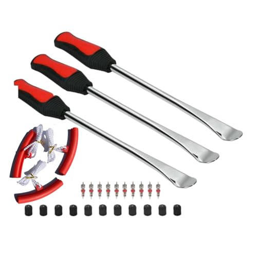 Tire Levers Spoon Set, Heavy Duty Motorcycle Bike Car Tire Irons Tool Kit with Rim Protector Car Motorcycle Tyre Repair Lever Tyre Spoon Changing Tool - color: Red, size: I