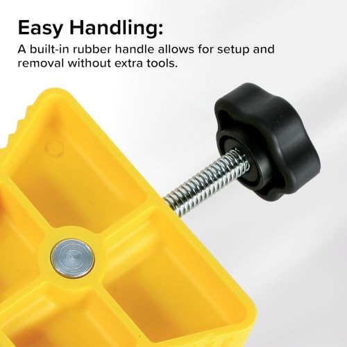 Camco Small RV Wheel Stop - Features a Lightweight Heavy-Duty Design with a Rubber Handle, Prevents Shifting of Trailer Tandem Tires While Parked or Re-Hitching, and Fits 26” to 30” Tires (44652)