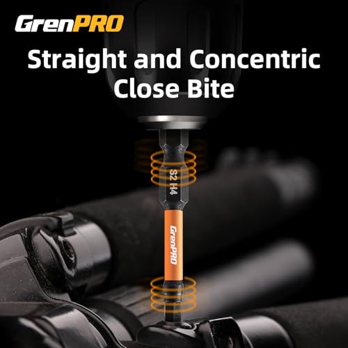 GRENPRO Allen Wrench Drill Bit Set 22pc Hex Bit Set, Impact Driver Bit Set, Screwdriver Bit Set, Allen Wrenches Sets, Allen Socket Set, 2" Long Metric&SAE 1/4" Hex Shank Magnetic Allen Key Drill Bits - size: 2" 22pcs(Metric&SAE)