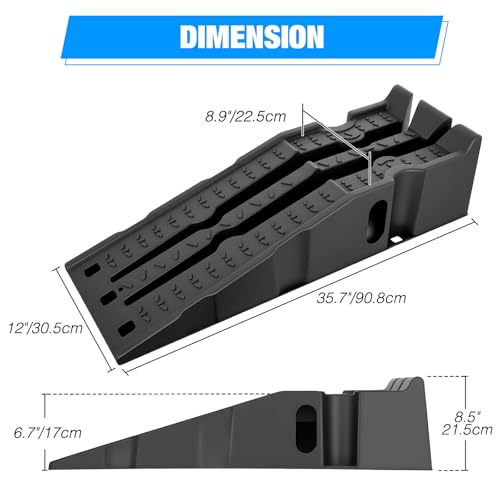 Nilight Car Ramps, Portable 6.7" Car Lift Ramp Heavy Duty Vehicle Service Ramp for Home Garage Maintenance, 13,000lb. GVW Capacity Per Pair - size: Car Ramp