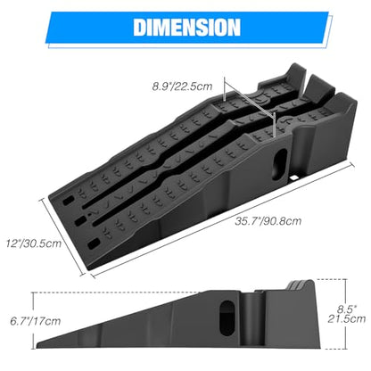 Nilight Car Ramps, Portable 6.7" Car Lift Ramp Heavy Duty Vehicle Service Ramp for Home Garage Maintenance, 13,000lb. GVW Capacity Per Pair - size: Car Ramp