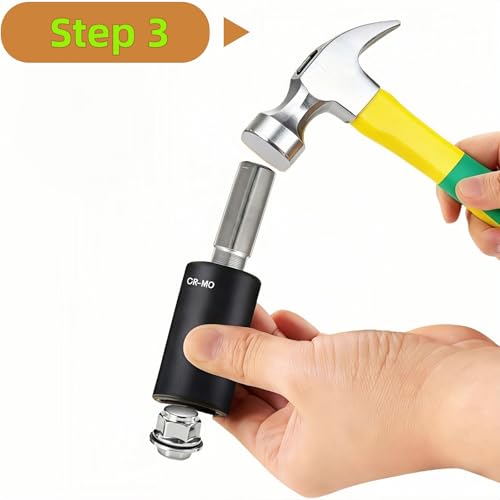 5PCS Lug Nut Removal Tool, 17/19/21/22MM Impact Bolt Extractor Set, CR-MO Steel Wheel Lock Removal Kit for Damaged/Rusted Nuts, Compatible with 1/2" Drive Impact Wrench