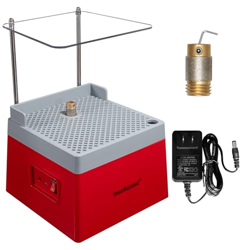 Stained Glass Grinder Mini DIY Grinding Tool, 9V 3.5A Portable Glass Grinder Kit with 5/8" Diamond Grinder Bit for Glass Processing Arts Etc. (Red) - color: Red