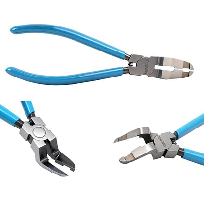 Upgraded Panel Clip Pliers, Automotive Trim Removal Tool for Car Interior Fasteners, High Carbon Steel V-Shaped Clip Removal Pliers with Ergonomic Non-Slip Handle, Spring-Assisted, Blue Handle - color: 4nd Blue