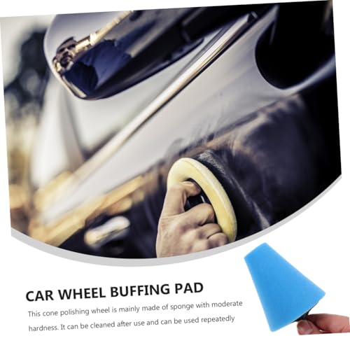 3pcs Car Wheel Polishing Cone Buffing Pads Set Auto Wheel Polishing Sponge for Drill Buffing and Car Maintenance