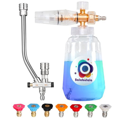 Foam Cannon for Pressure Washer with Dual Connector, Balabulala Car Foam Cannon with Dual Adapter, 1/4" Quick Connect,4200 PSI
