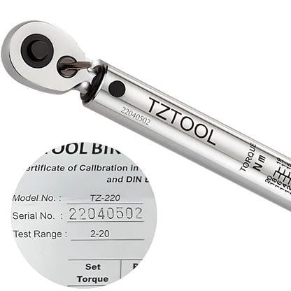 Click Bike Pro Torque Wrench set, 1/4" 2-20 Nm kit(3/8" adapter, bits, extension, bit adapter)