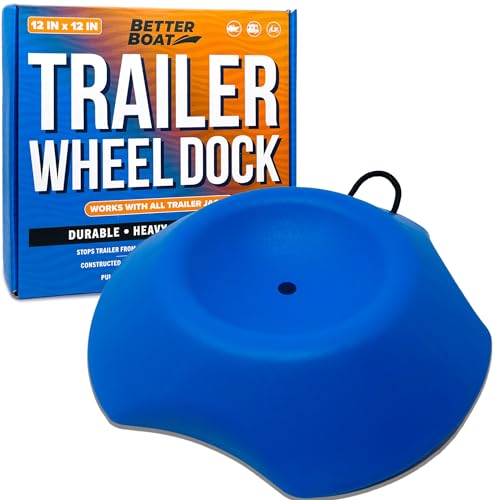 Trailer Wheel Chocks with Rope and Wheel Dock, for Boat Trailers, Travel Campers, RV Accessories, Travel Trailers, and All Trailer Tires - style: Wheel Dock