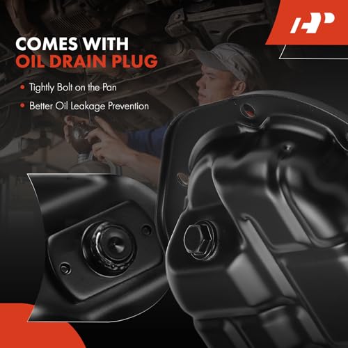 A-Premium Lower Engine Oil Pan with Drain Plug Compatible with Nissan 350Z 370Z INFINITI EX35 EX37 FX35 FX37 G35 G37 M35 M37 Q40 Q50 Q60 Q70 Q70L QX50 QX70 3.5L 3.7L