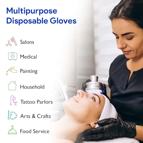 Black Nitrile Disposable Gloves | 200-Pack | Latex-Free for Medical, Surgical, Cleaning, Food Prep, Cooking, Tattoo - style: Medium