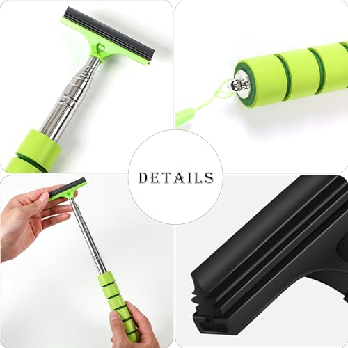 YZXODN 3 PCS Side Mirror Squeegee,Car Mirror Squeegee,Retractable Car Rearview Mirror Wiper,Portable Car Cleaning Tool for Rainy Foggy Weather,Universal Car Accessories(Black/Pink/Green)