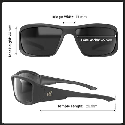EDGE Brazeau Safety Glasses, Non-Slip, Impact/Scratch Resistant, 99.9% UV Protect, ANSI Z87 Rated - color: Matte Black