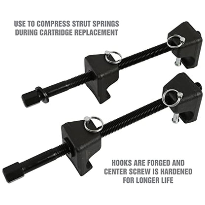 OEMTOOLS 27036 10.75 Inch MacPherson Strut Spring Compressor, Set of 2 Universal Spring Compressor Tool Automotive, 9.75 Inch Maximum Safe Opening, Carrying Case Included - style: Red Storage Case