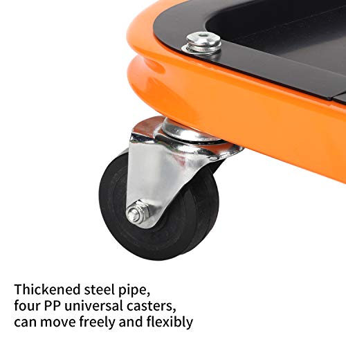 Heavy Duty Rolling Shop Stool, Mechanics Chair with Wheels, 400 LBS | Rolling Stool for Garage with Casters, Mechanics Roller Seat with Segmented Tool Tray and Comfortable Leather Cushion