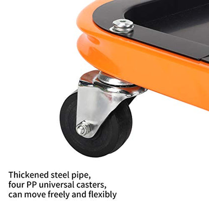 Heavy Duty Rolling Shop Stool, Mechanics Chair with Wheels, 400 LBS | Rolling Stool for Garage with Casters, Mechanics Roller Seat with Segmented Tool Tray and Comfortable Leather Cushion