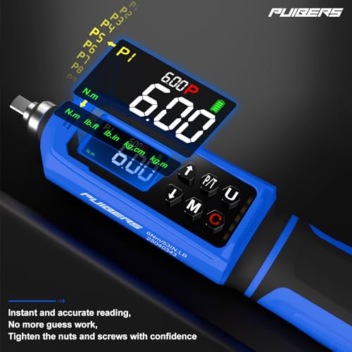 46 Pcs Digital Torque Screwdriver Set 1/4",0.8-53.2 LB.IN Adjustable Inch Pound Torque Screwdriver, Torque Wrench Screwdriver ±1% Accuracy, LCD with Buzzer & LED Alerts - size: 1/4" 0.8-53.2 LB.IN