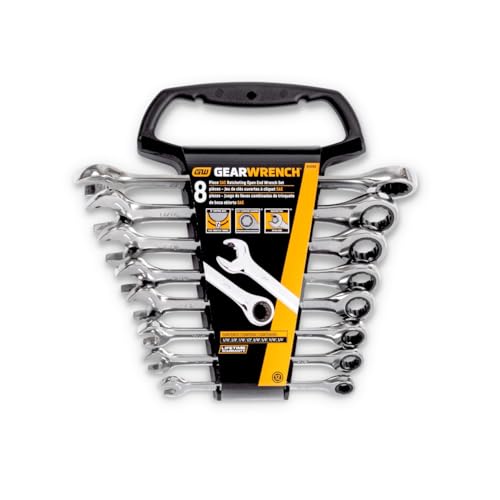 GEARWRENCH 8 Pc. 12 Point Open End Ratcheting Combination SAE Wrench Set - 85599 - style: 8-piece kit