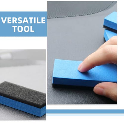 MAGICLULU 10pcs Car Polishing Sponge Set High-Density Dual-Sided Tire Applicator Pads for Gentle Washing and Shine Polishing, Blue Sponge Material for Car Cleaning