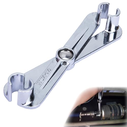 Fuel Line Disconnect Tool, 3/8 5/16 Inch Metal Fuel Filter Removal Tool | Multi-Purpose Scissor Fuel Line Wrench Fittings for Fuel, Heater, and A/C Line Service, Universal for Most Vehicles