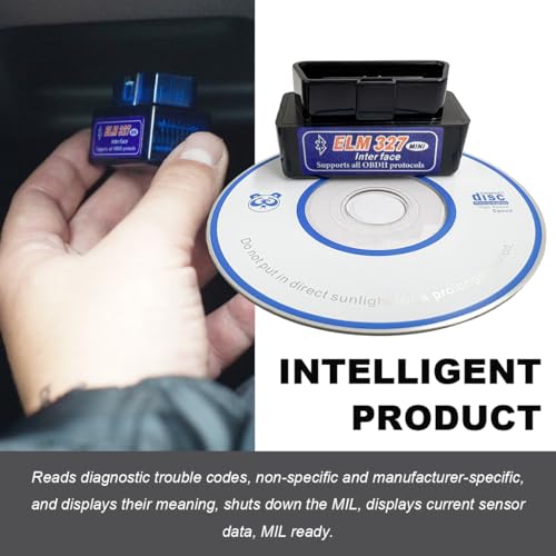 KVAEY 2 PCS OBDII Car Auto Diagnostic Scanner, ELM327 Automotive Bluetooth Scan Tool and Code Reader, Professional Car Bluetooth Engine Fault Code Reader, Universal Car Accessories (Black & Blue) - color: Black & Blue, size: 2 PCS