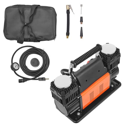 VEVOR 10.6 CFM Heavy Duty Air Compressor, 30s Fast Inflation | Dual-Cylinder Portable Tire Inflator, 12V 150PSI Offroad Air Pump with Adapters for Trucks Car SUV 4 x 4 Vehicle RV - style: 10.6CFM