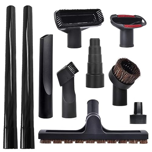10 Pack Vacuum Attachments for Shop Vac Accessories, 1 1/4" Vacuum Attachments with Hardwood Floor Brush, 2 1/2" to 1 1/4" Vacuum Hose Adapter & 1 7/8" to 1" Adapter for shop Vac Attachment - size: 10 Pack