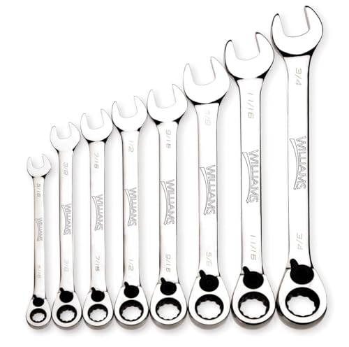 Williams WS-1168RC 8-Piece Reversible Ratcheting Combination Wrench Set - size: 8-Piece