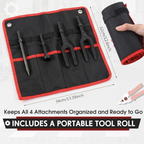5 Pcs Ball Joint Removal Tool Set 0.94'' and 0.83'' Fork 6.7'' Shovel 4'' Air Hammer Removal Separator Kit with Storage Bag for Automotive Front End Service, Car, Van and Light Truck