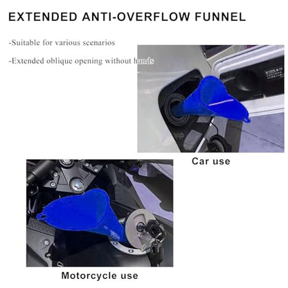 Oil Funnel, Plastic Long Neck Multi-Purpose Spill Saver Funnel, Engine Oil Funnels for Filling Oils Gas Water Diesel Fuel Lubricants for Car Motorcycle ATV Boat (Blue-1PCS) - color: Blue-1PCS