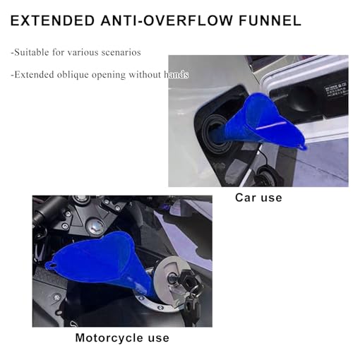 2 PCS Oil Funnel, Plastic Long Neck Multi-Purpose Spill Saver Funnel, Engine Oil Funnels for Filling Oils Gas Water Diesel Fuel Lubricants for Car Motorcycle ATV Boat (Blue) - color: Blue-2PCS