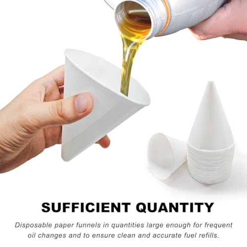 DXNQ 30PCS Disposable Engine Oil Funnels, Paper Cone Funnel Motor Oil Funnel Dispensers for Oil Change, Automotive Use No Spill Disposable Paper Funnels for Water Coolant Gas - color: 30 PCS