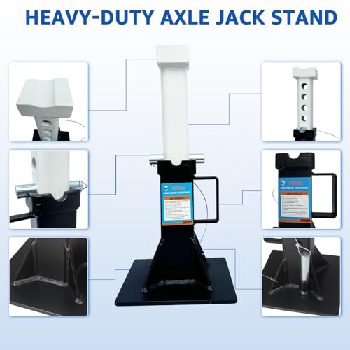 HKTE 14 Ton Jack Stands 28000 lbs Heavy Duty Car Jack Stands Adjustable 12''–17.7'' Vehicle Jack Stands Wide Base Dual Lock Steel Automotive Jack Stands for Trucks SUVs Garage,2 Pack - color: JACK STANDS 28000LB