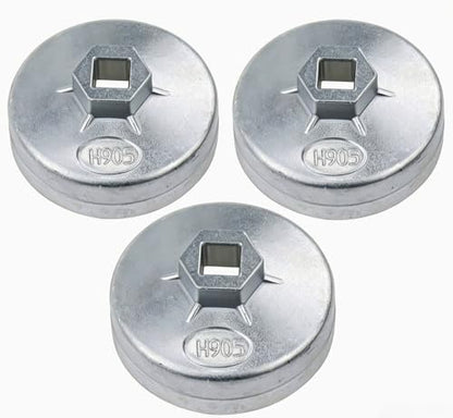 73-74mm Oil Filter Wrench Set 3PCS, 15 Flutes Oil Filter Removal Tool Socket Compatible with AC Delco PF63 PF64 PF46 PF47 PF48 PF48e Oil Filter for Toyota GM Chrysler Chevy Equinox 1.5L (3 PCS)