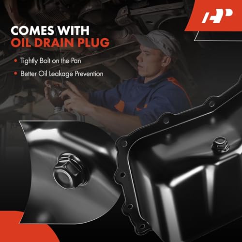 A-Premium Engine Oil Pan Sump with Drain Plug Compatible with Dodge Grand Caravan & Chrysler Town & Country, 2008 2009 2010, 3.8L, Replaces 4892386AA