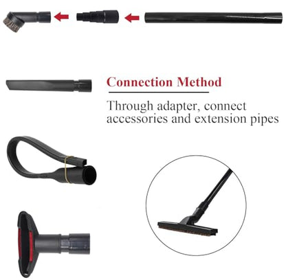 Universal Vacuum Attachments for Shop Vac Accessories Vacuum Hose | 11 Pcs 1 1/4" Vacuum Cleaning Tool with 1 7/8" to 1" Vacuum Hose Adapter, 1.25" Hardwood Floor Brush & Crevice Tool - size: vacuum attachments-11pc