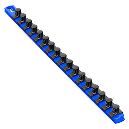 Ernst Manufacturing 18-Inch Socket Organizer with 17 1/2-Inch Twist Lock Clips, Blue (8405-Blue-1/2) - color: Blue, size: 1/2-Inch Twist Clips, style: 18-Inch