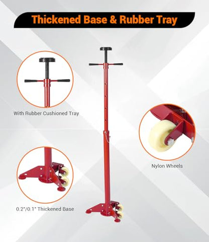 2PACK Underhoist Support Stand, 3/4 Ton Jack Stand, Under Hoist Stand for Vehicle Lifting & Support, 1655Lbs Capacity, Lifting from 38.4 to 75.4Inch, - color: Red | Triangular Base