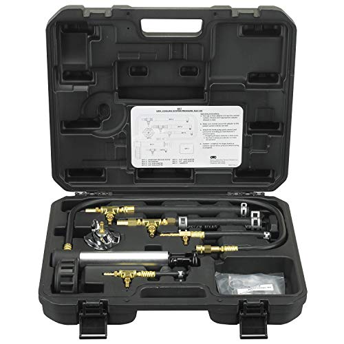 OTC 6977 Universal Cooling System Pressure Test Kit | Connects to Cooling System Hoses from 1/4" to 5/8" Diameter; Includes Adapters, Fittings, Hand Pump, Storage Case and More