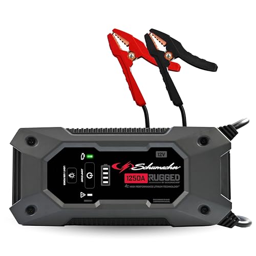 Schumacher Electric 1250A Rugged Lithium Car Battery Jump Starter and Portable Power Pack/Jump Box, 3-in-1 Solution, 2.4A USB Charging, for 12V Power Sport, Automotive, and Marine Batteries, SL1648 - style: 1250 Amp
